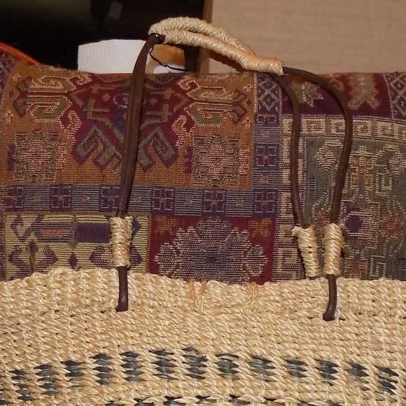 NWOT Manila hemp bucket bag, made in Phillipines - Picture 8 of 11